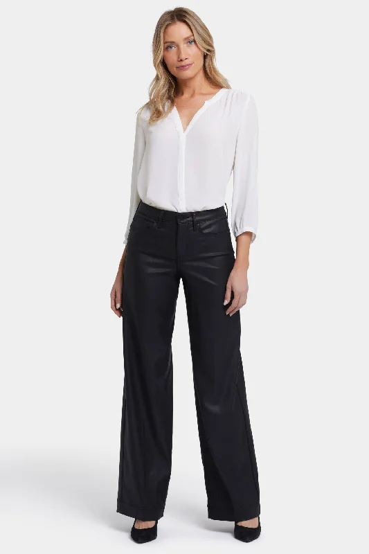 High - rise flare women jeans for a 70s - inspired lookCoated Teresa Wide Leg Jeans - Black Coated