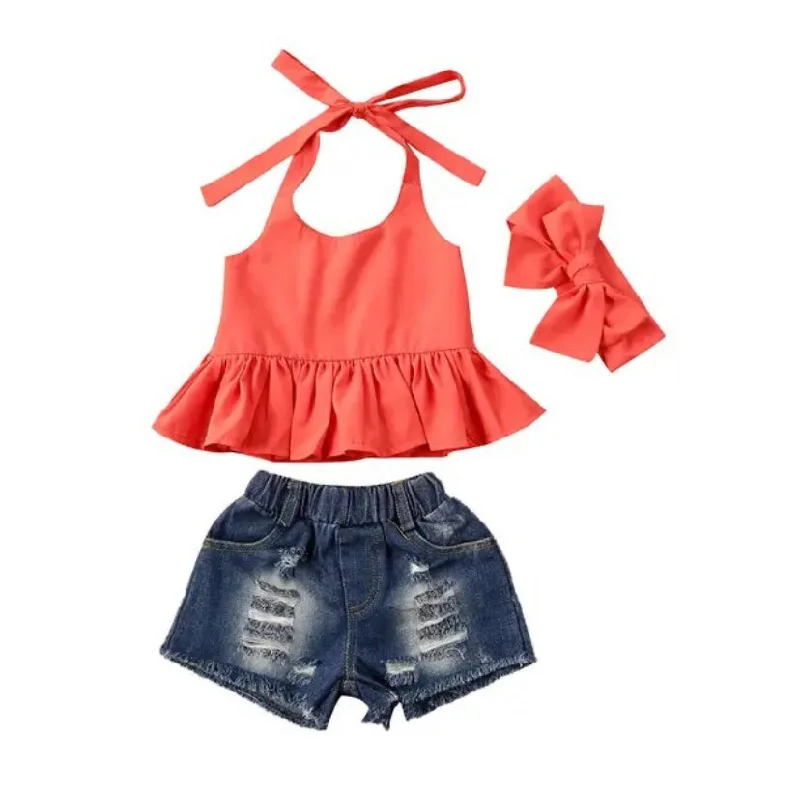 Sleeveless Denim Top for a Cool Summer LookShanice Denim Set Peach