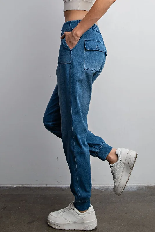 Long - Sleeve Denim Top for Cold Weather LayeringCOTTON STRETCH DENIM JOGGER PANTS