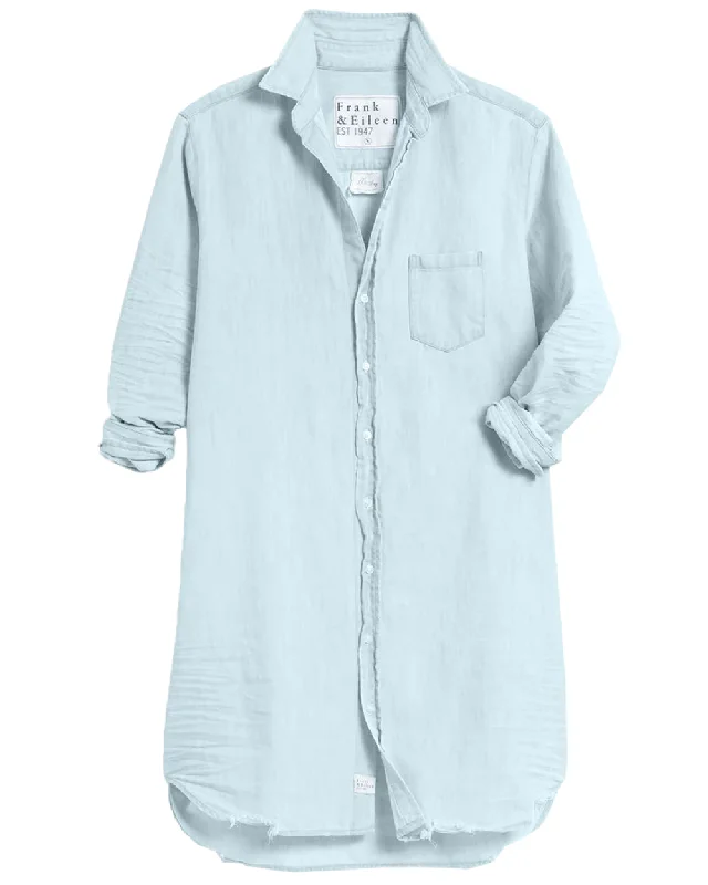 Studded Denim Top for a Glamorous and Bold StyleClassic Blue Tattered Denim Mary Shirtdress