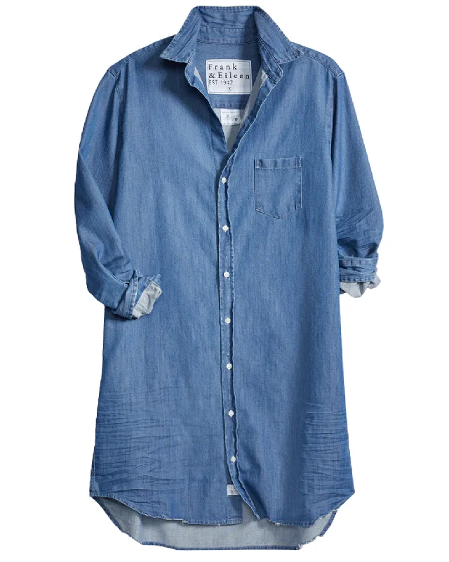 Denim Top for a Music Festival with a Rock - n - Roll VibeVintage Stonewash Indigo Denim Mary Shirt Dress