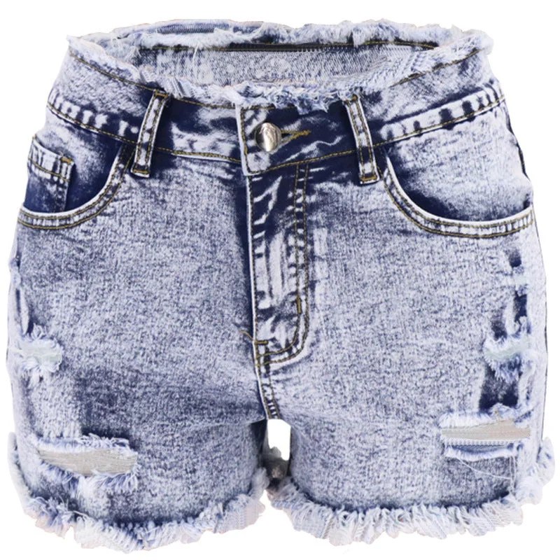 Denim Top with a Collared Neckline for a Preppy StyleHigh Waist Ripped Tassel Denim Shorts Wholesale Womens Clothing N3823090500041