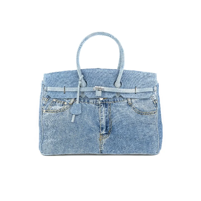 Denim Top with a Peplum Hem for a Flirty and Feminine LookJessie Denim Xl Bag