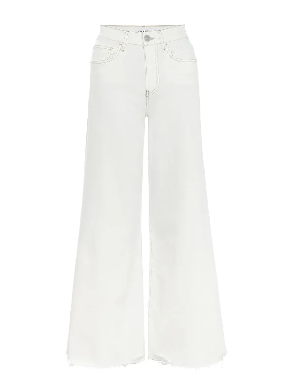 Bootcut women jeans to complement various shoe stylesLe Palazzo Crop Raw Fray Jean - Au Natural Clean Chew