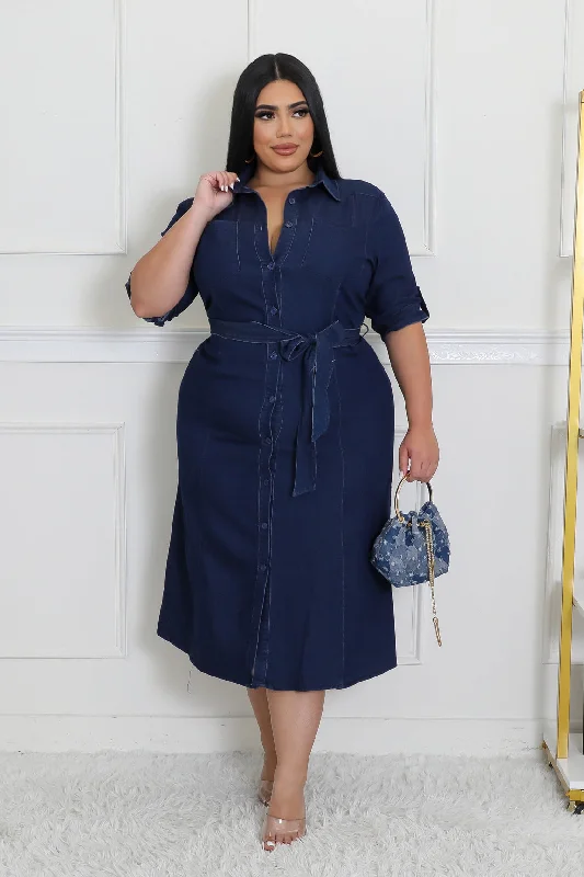 Washed - Out Denim Top for a Vintage AestheticMatch Your Words Dress