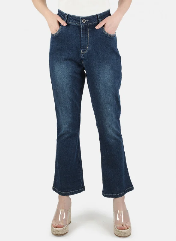 Acid - wash women jeans with a retro finishWomen Blue Tailor Fit Denim