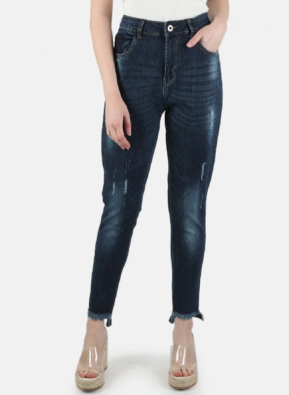 Jeggings women jeans combining the comfort of leggings and style of jeansWomen Navy Blue Slim Fit Denim