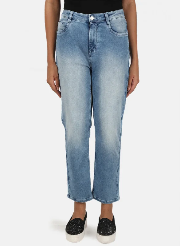 High - rise flare women jeans for a 70s - inspired lookWomens Blue Regular Denim