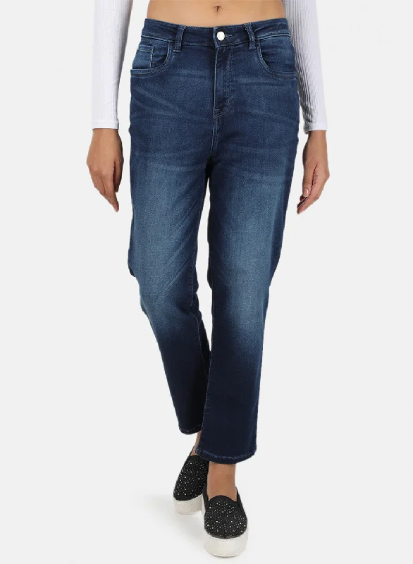 High - rise flare women jeans for a 70s - inspired lookWomens Blue Regular Denim