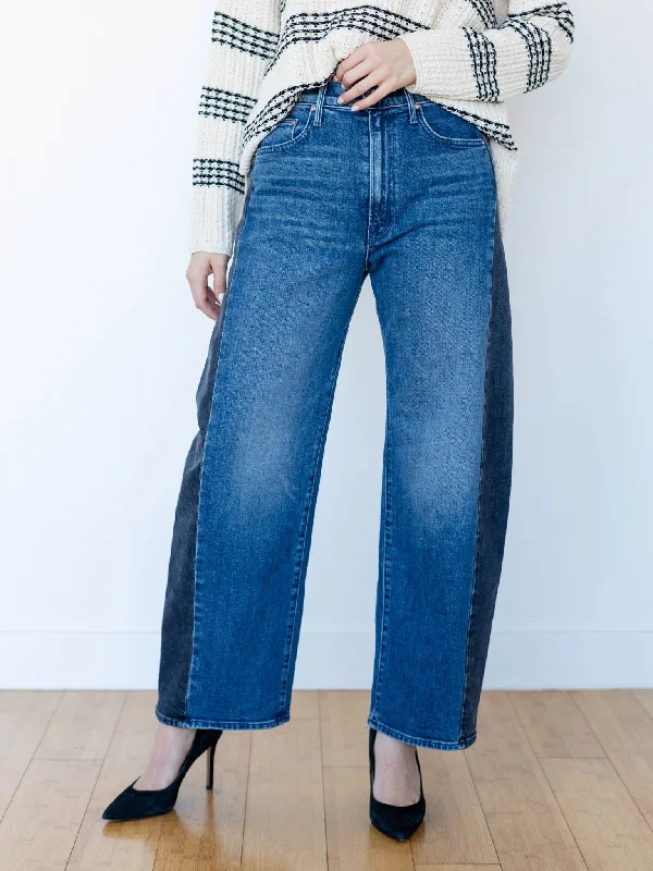 Denim Top for a Music Festival with a Rock - n - Roll VibeMOTHER Black and Blue The Halfpipe Flood