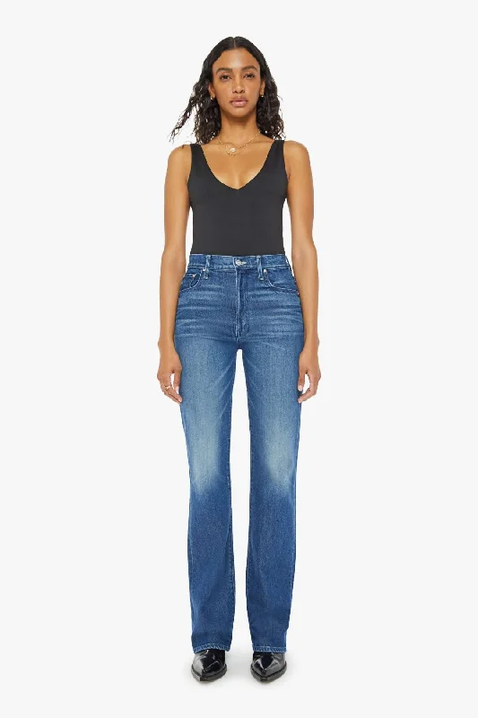 High - rise flare women jeans for a 70s - inspired lookMother The Rambler Zip Heel Jean - Which is Witch