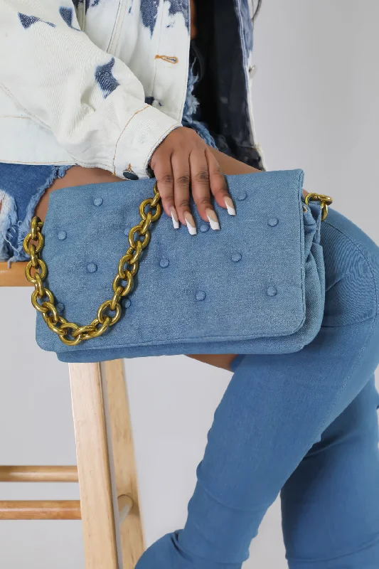 Cropped Denim Top to Pair with High - Waisted BottomsNew Visions  Denim Handbag