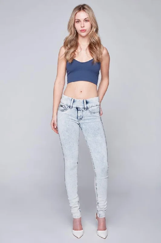 Acid - wash women jeans with a retro finishOLIVIA - Pull-On Jeggings - Light Bleach