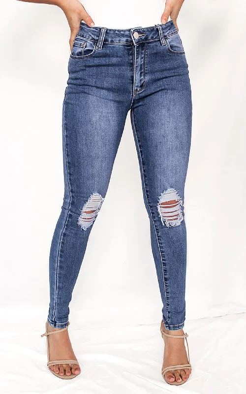 Patchwork Denim Top with a Unique and Artistic AppealPatrol Jeans - Mid Blue