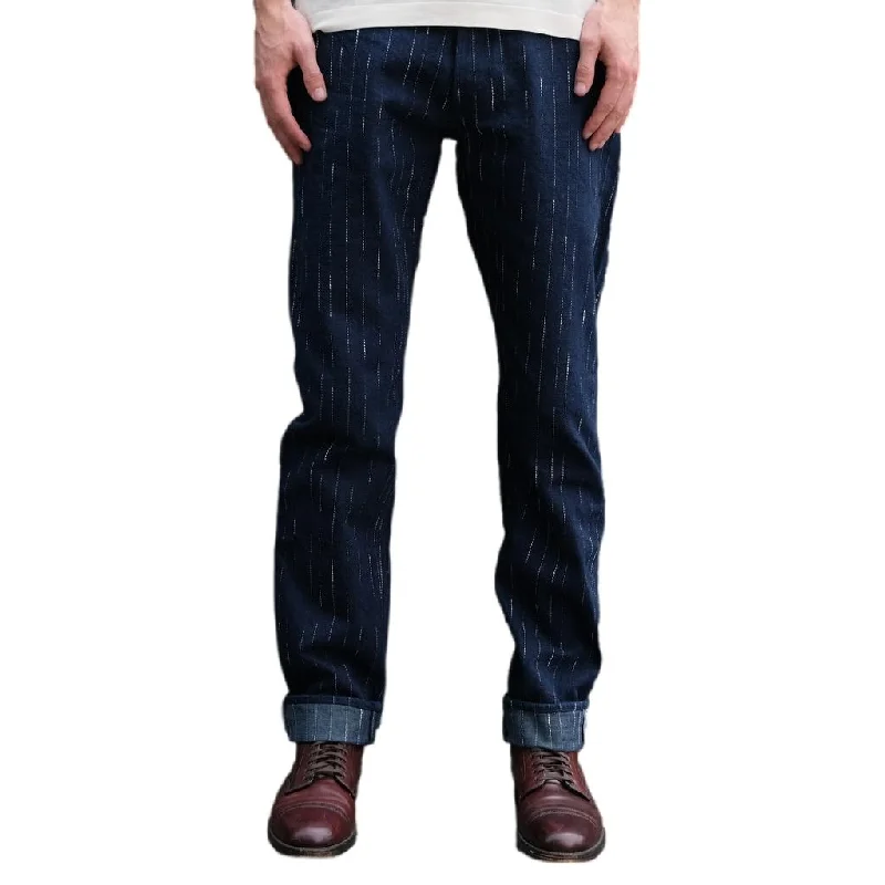 Light - wash women jeans for a fresh and summery appearanceStudio D'Artisan Indigo "Rain" Kasuri Selvedge Jeans (Tapered)