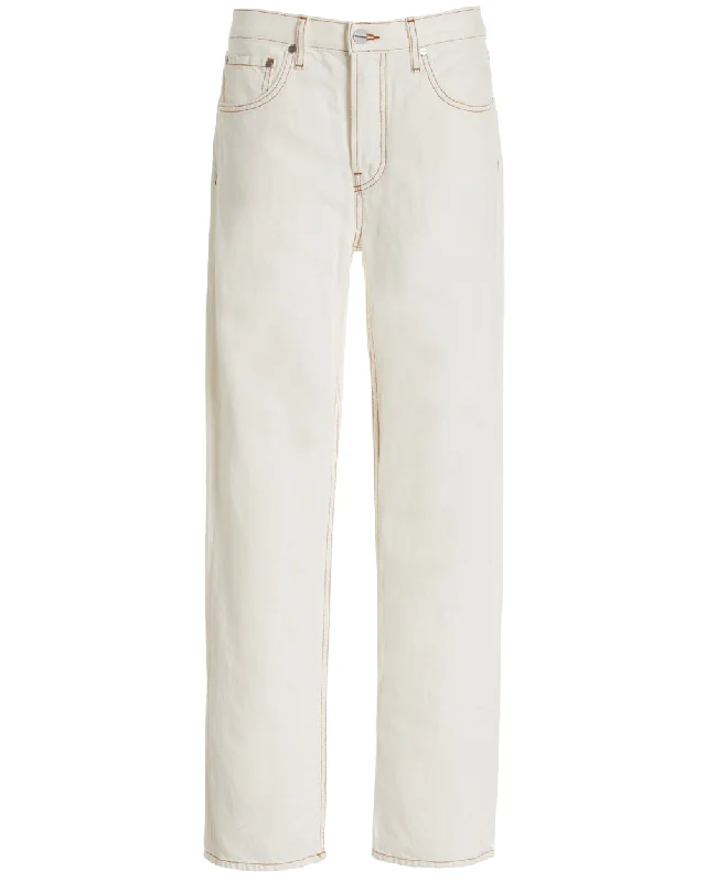 Denim Top with a Belted Waist for a Defined SilhouettePony Boy Jean in White