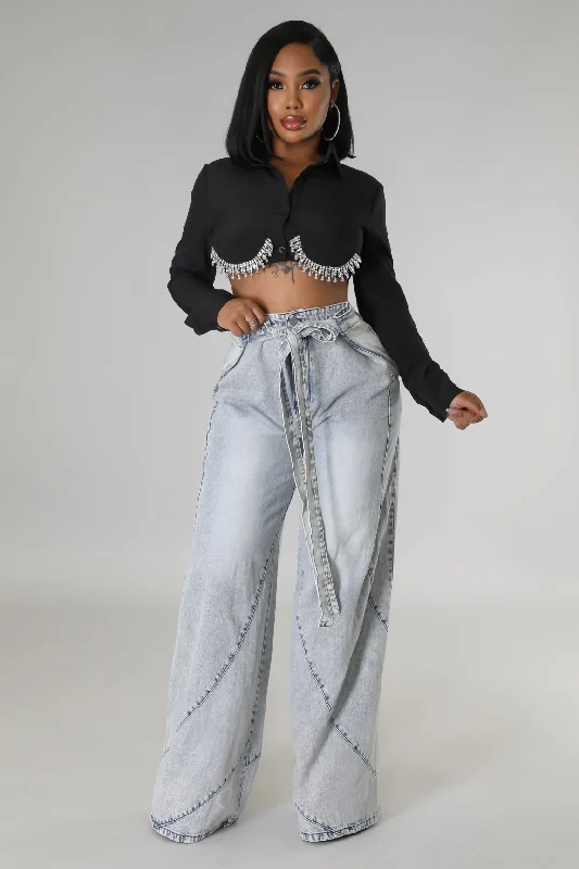 Denim Top for a Music Festival with a Rock - n - Roll VibeVirlen Pants