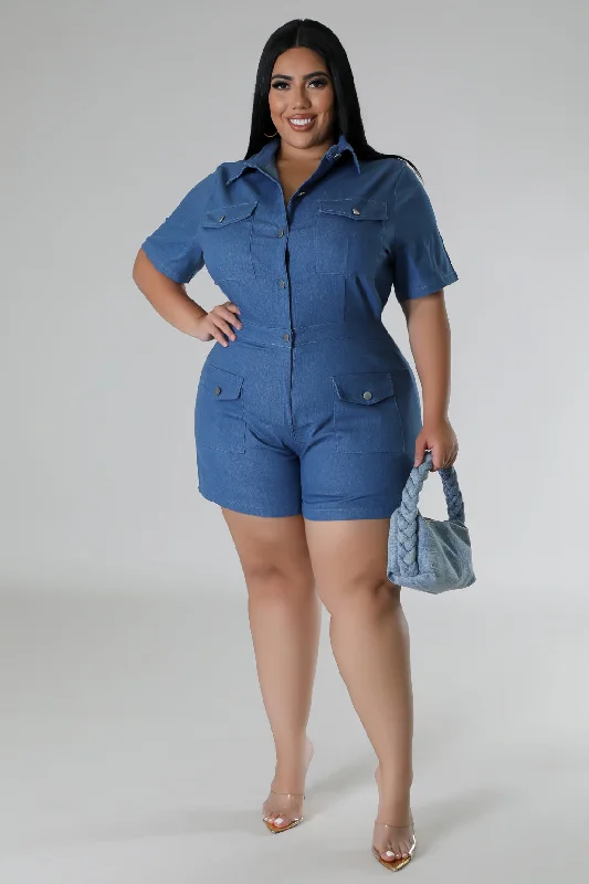 Patchwork Denim Top with a Unique and Artistic AppealWhat Matters Most Romper