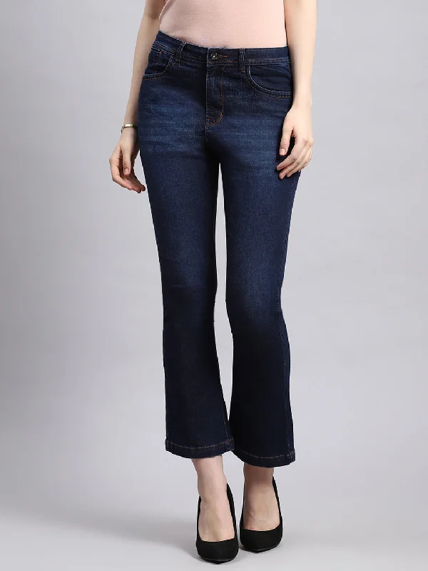 Dark - wash women jeans for a sophisticated and slimming effectWomen Blue Slim Fit Denim