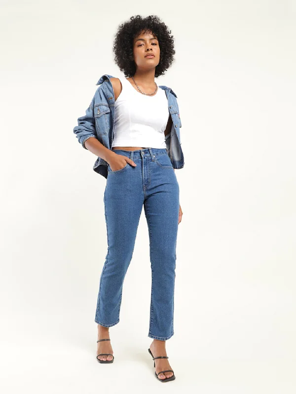 Mom jeans for a nostalgic and casual lookWomen's High Rise 724 Slim Straight Fit Jeans