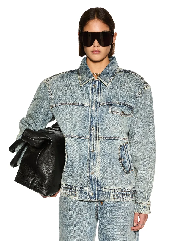 Denim Top with a Belted Waist for a Defined SilhouetteARIA BOMBER YOUTH