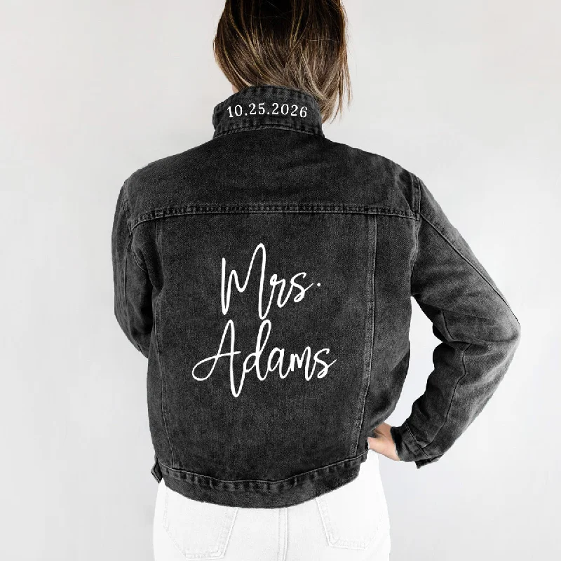 Distressed Denim Top for a Trendy and Edgy Look(Black Denim) Black Custom Jean Jacket