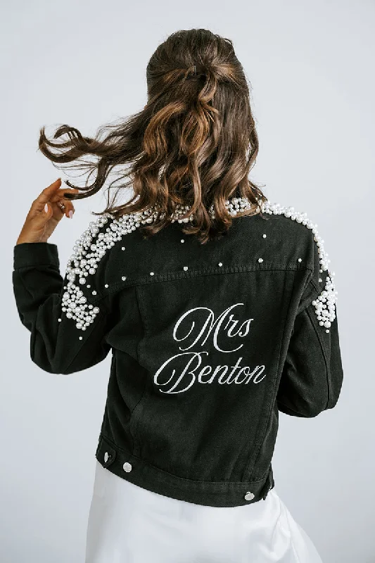 Ripped Denim Top for a Rebellious Fashion StatementBlack Pearl Personalised Jacket