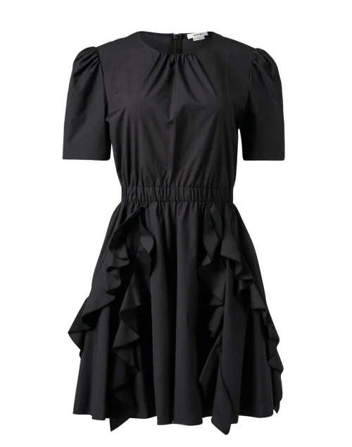 Empire Waist Women Dress to Accentuate the Bust and Conceal the WaistBlack Ruffle Dress