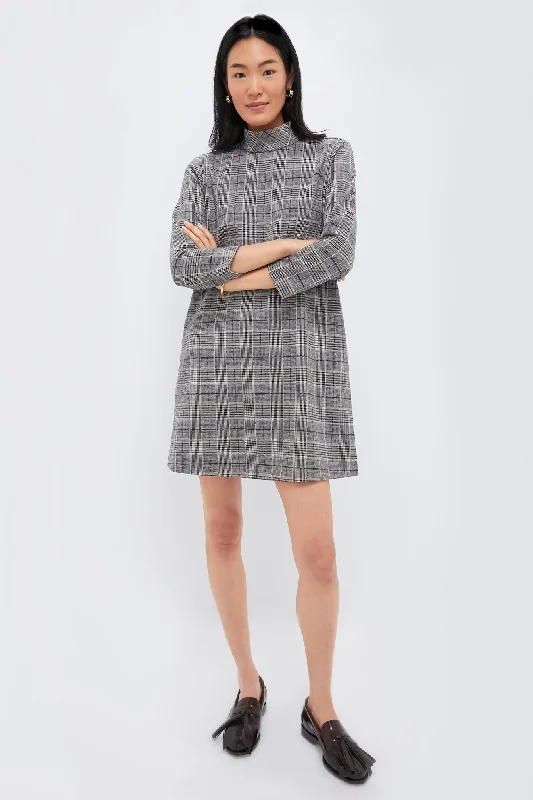 Printed Abstract Women Dress for a Modern and Artistic AppealBrown Plaid Mod Ellie Dress