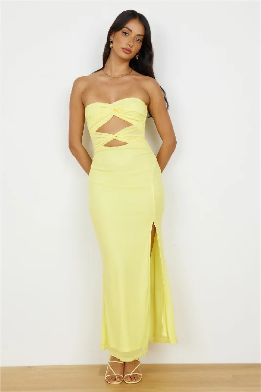 Plus Size Women Dress with a Flattering A - Line Cut for Comfort and StyleJosephine Strapless Maxi Dress Yellow