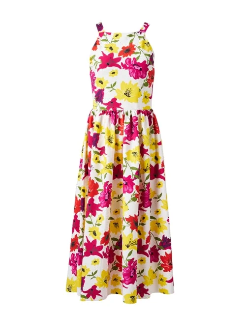 Sleeveless Women Dress in Bright Colors for Summer PartiesLastemylar Multi Floral Print Dress