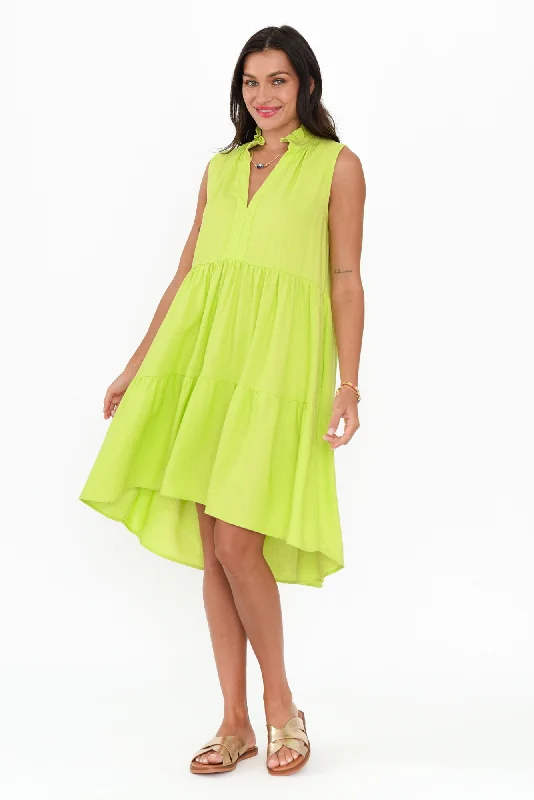 Halter Neck Women Dress to Show Off the Shoulders and NecklineLiza Green Tier Dress