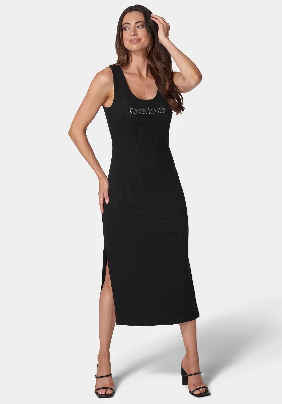 Plus Size Women Dress with a Flattering A - Line Cut for Comfort and StyleMaxi Logo Dress