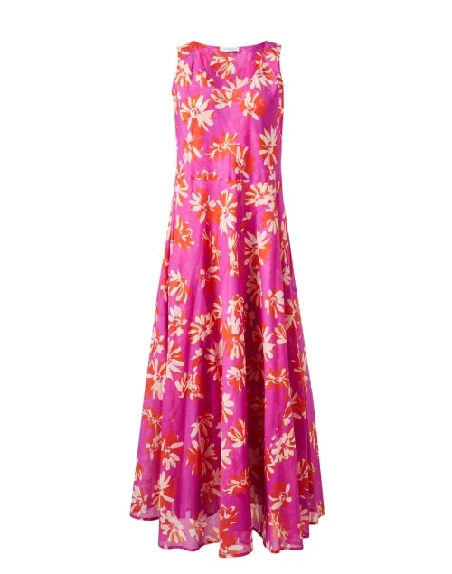 Maxi Women Dress with Floral Print for a Bohemian VibeMulti Floral Cotton Dress