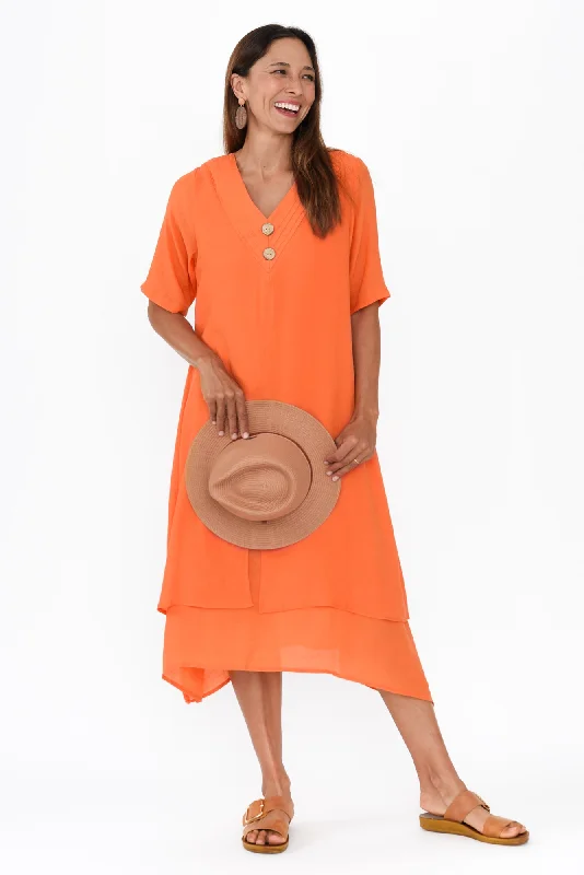 Sheath Women Dress with a Tailored Fit for a Professional LookNala Orange Layers Dress