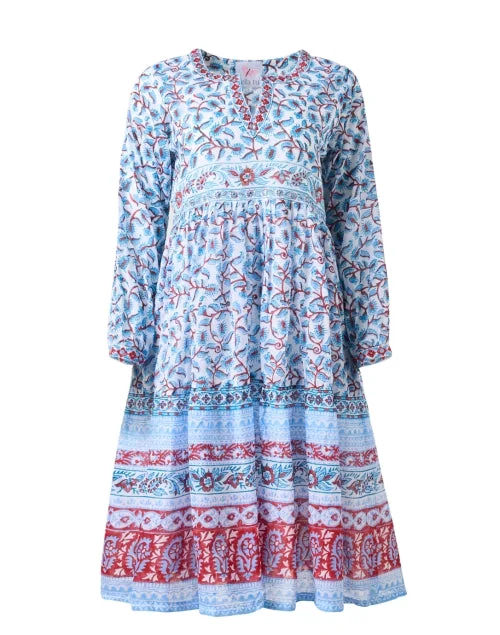 Halter Neck Women Dress to Show Off the Shoulders and NecklineRed White and Blue Paisley Dress