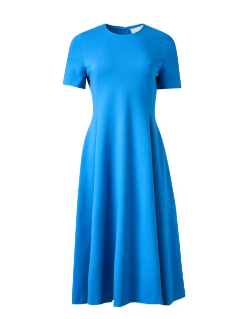 Strapless Women Dress with a Built - in Bra for Comfort and SupportRomy Blue Fit and Flare Dress