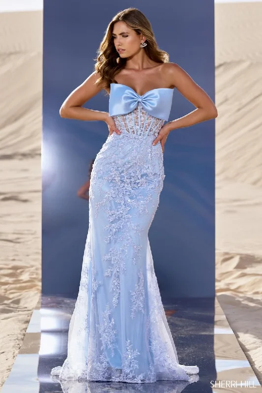 Ball Gown Women Dress with a Full Skirt for a Princess - like LookSherri Hill Strapless Bow Prom Dress 56446