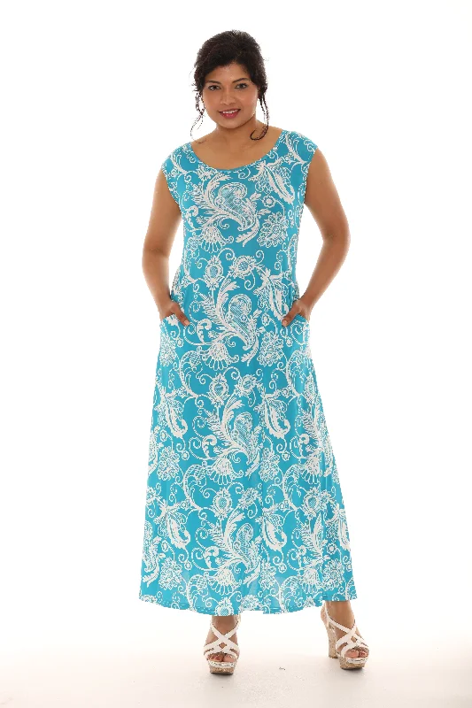 Strapless Women Dress with a Built - in Bra for Comfort and SupportPaisley print sleeveless dress