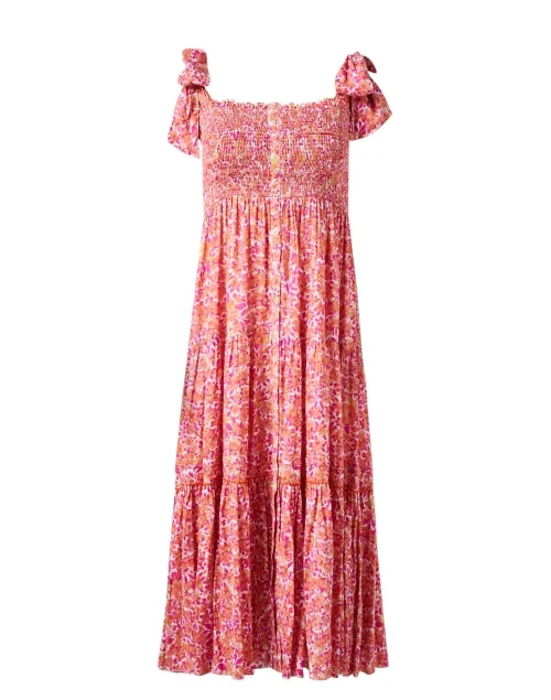 Lace - Embellished Women Dress for an Elegant and Sophisticated AppearanceTriny Pink Floral Smocked Dress