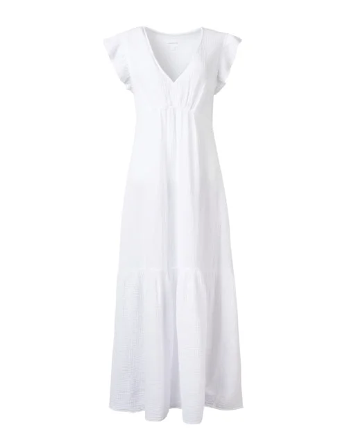 Shift Women Dress with a Simple and Classic Design for Everyday WearWhite Maxi Dress