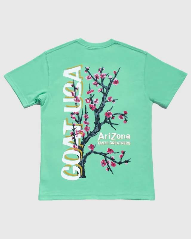 Distressed Women T Shirt with a Laid - Back AestheticAriZona Cherry Blossom GOAT T-Shirt