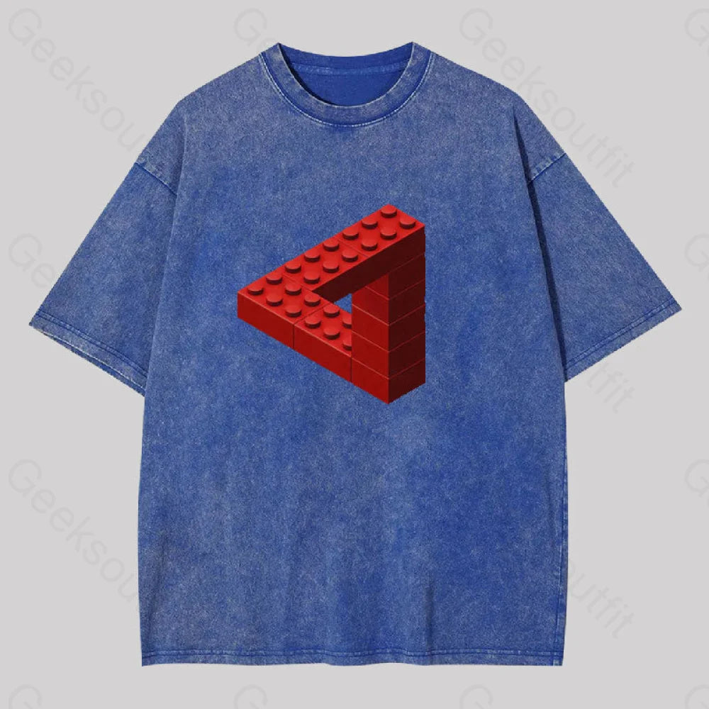 Ringer T Shirt Women with Retro - Inspired StripesEscher Toy Bricks Washed T-Shirt