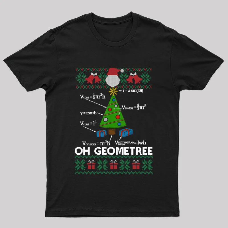 Sequined Women T Shirt for a Sparkly Night OutFunny Math Geometry Christmas Tree Geometree T-Shirt