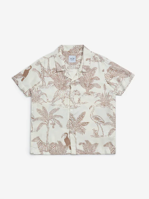 Striped Women T Shirt in a Classic PatternHOP Kids Beige Safari Print Shirt