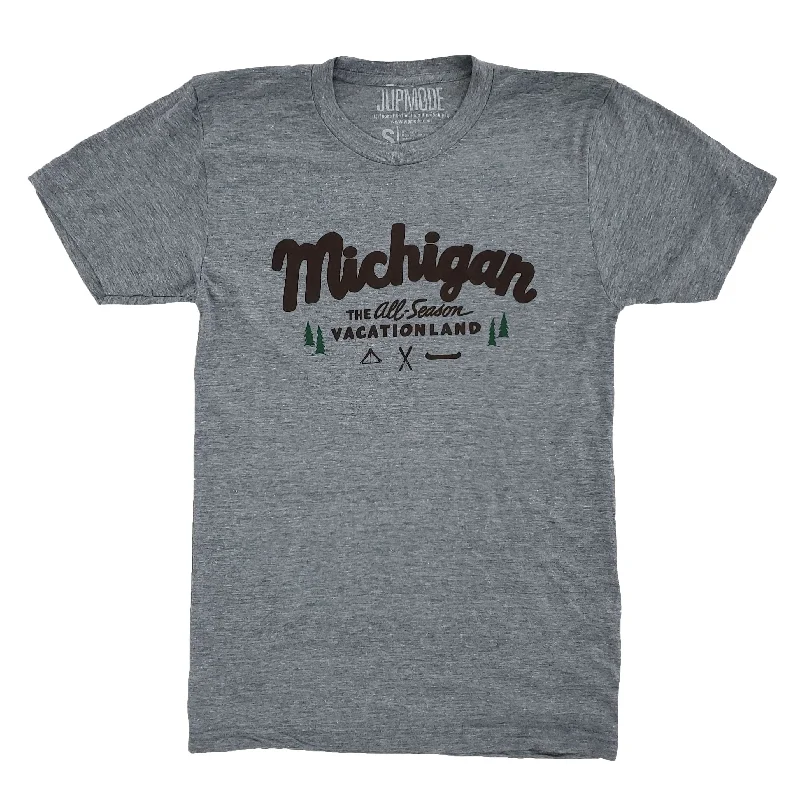 Striped Women T Shirt in a Classic PatternMichigan Vacationland Shirt