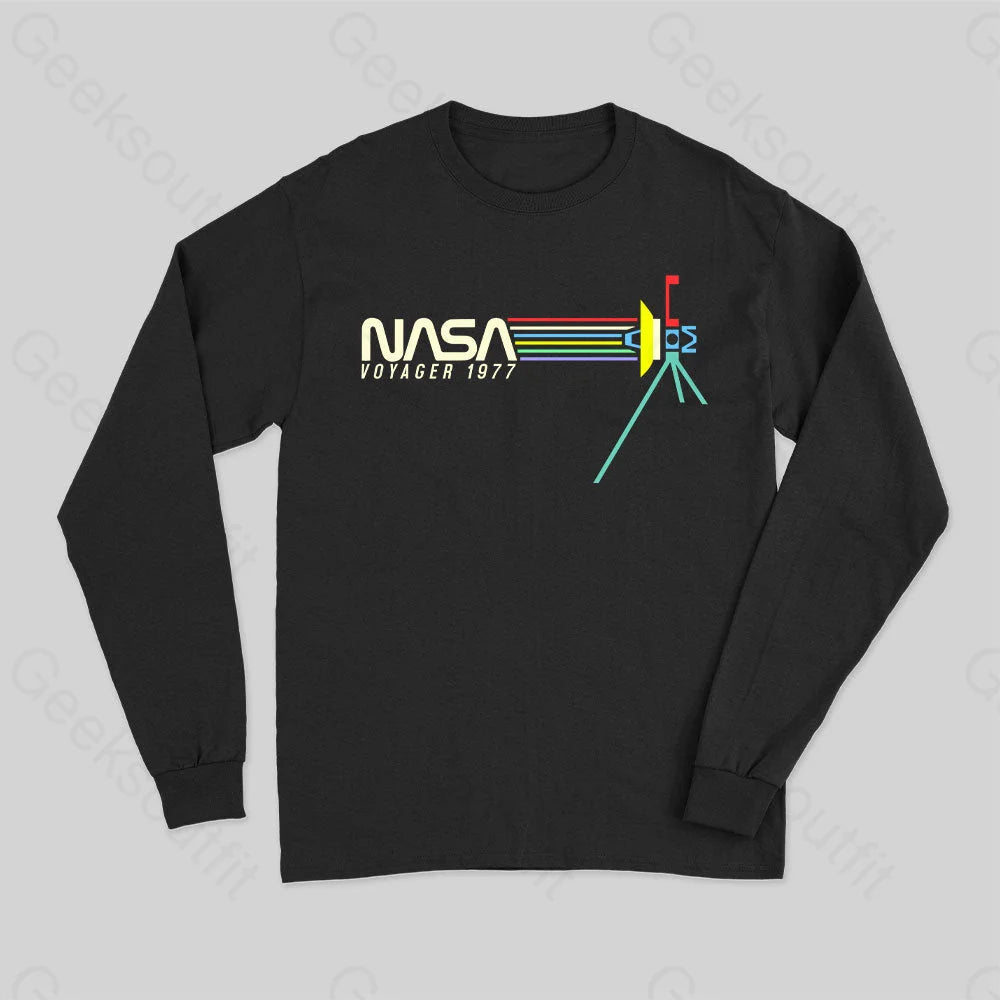 Muscle Women T Shirt for a Sporty and Casual LookRetro NASA Voyager Spacecraft Long Sleeve T-Shirt