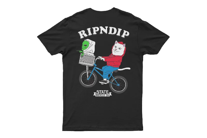 Ringer T Shirt Women with Retro - Inspired StripesState Bicycle Co. x RIPNDIP - Collab T-Shirt