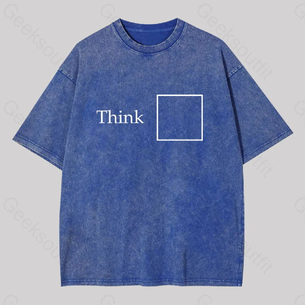 Crop Top Women T Shirt to Pair with High - Waisted BottomsThink Outside the Box Washed T-shirt