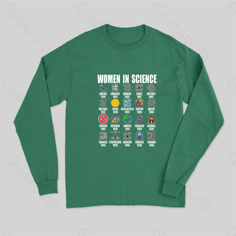 Distressed Women T Shirt with a Laid - Back AestheticWomen in Science Long Sleeve T-Shirt